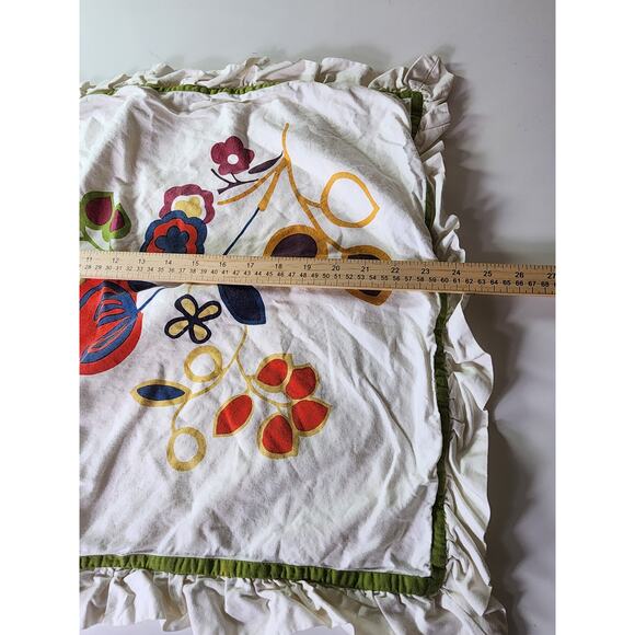 ANTHROPOLGIE Floral Fringe Cotton Shams (1-Euro, 1-Standard) Set of 2 - Picture 7 of 9